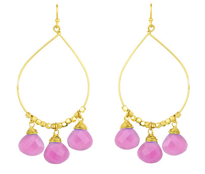 Bella Earrings in Pink Jade