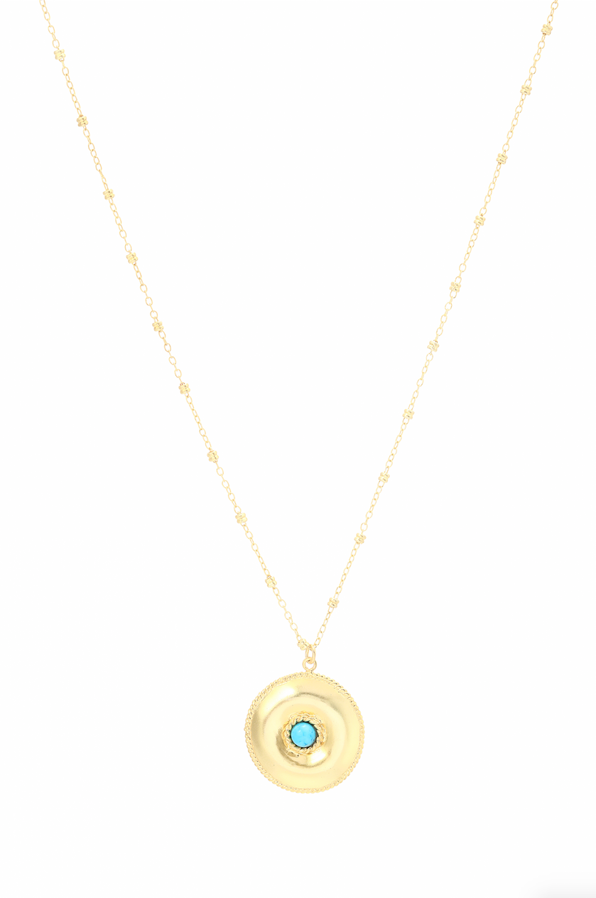 Ocean Whirlpool Disc Necklace in Turquoise