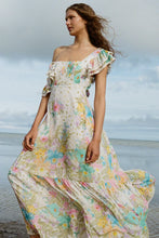 Lei Lei Frill Gown in Cream Floral