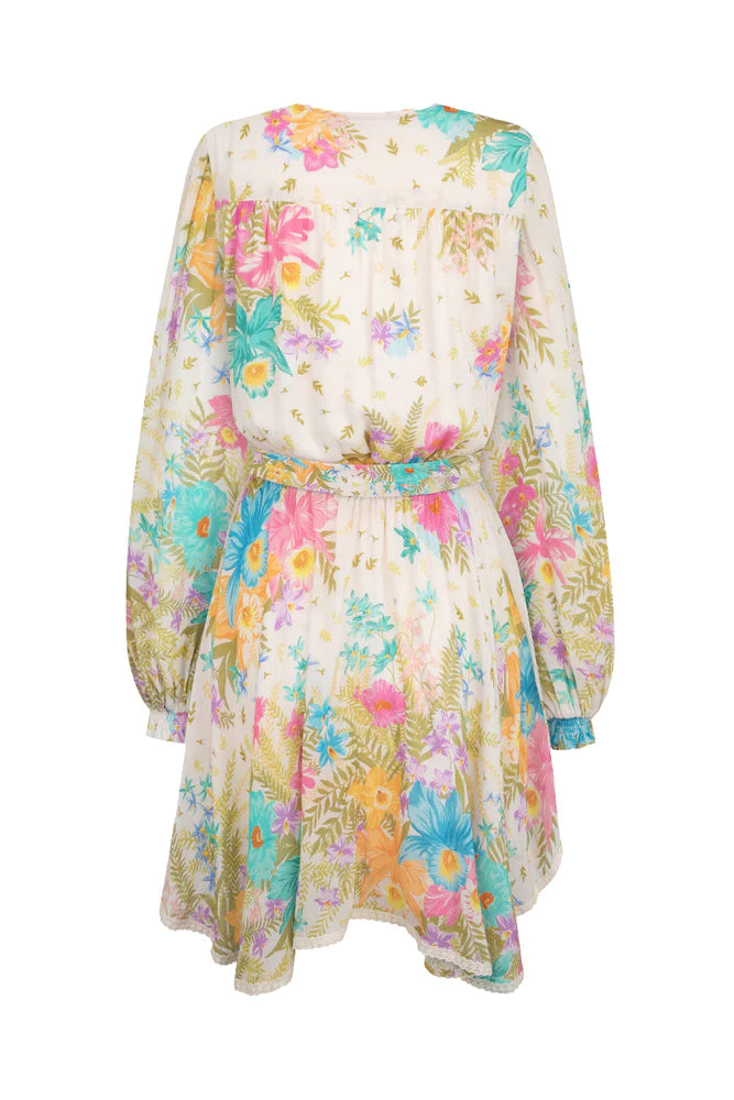 Detonating flowers top printing spell dress