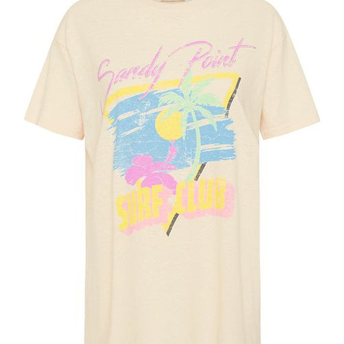 Sandy Point Biker Tee in Cream