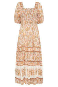 Juniper Shirred Dress in Cream