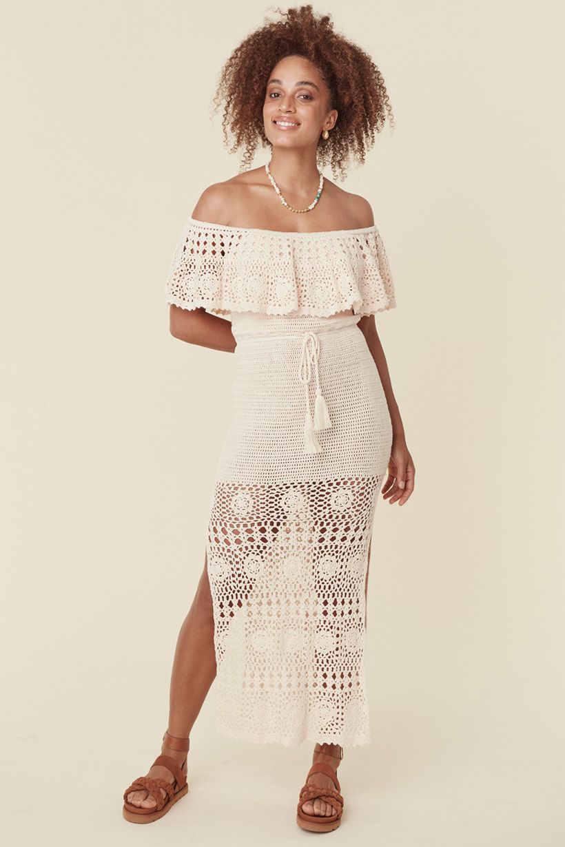 spell iluka crochet midi dress THE CREAM ILUKA CROCHET MIDI DRESS - SP-HL-CMD